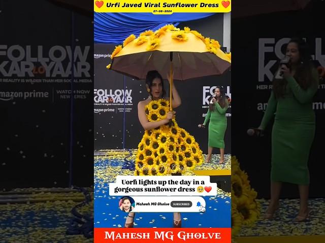 Urfi Javed Sunflower Dress ️|| Urfi Javed Fashion Dress Viral Video || Urfi Javed || MG #urfijaved