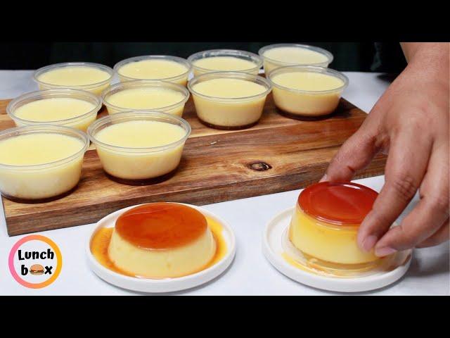 Without Oven 10 minutes 3 ingredient Egg Pudding | Caramel Egg Pudding by Lunch Box