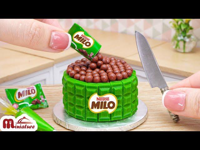 Amazing Miniature Milo Cake Decorating | Tiny Chocolate Cake Recipe by Miniature Cooking