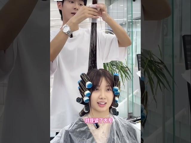 Asian girl haircuts hair perm hair dye beautiful hair transformation