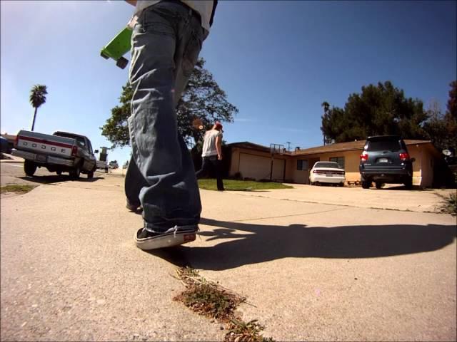 Homemade skateboard rainbow rail