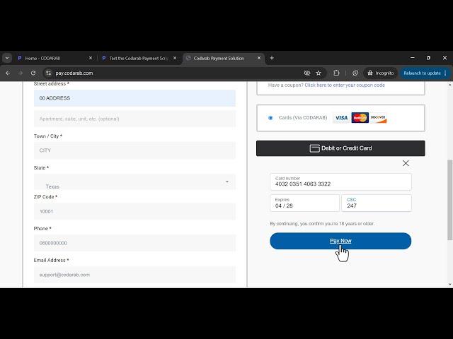 Best Payment Gateway plugin for WooCommerce: Accept Card payment via Codarab Payment Processor