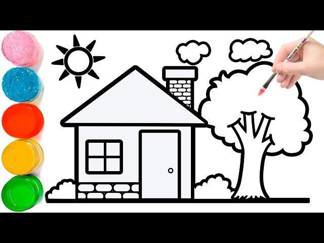 HOW TO DRAW A HOUSE EASY | Drawing House form Shapes