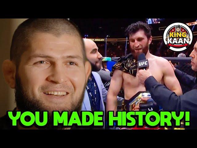 Khabib Nurmagomedov and Islam Makhachev React to Magomed Ankalaev Becoming UFC Champion