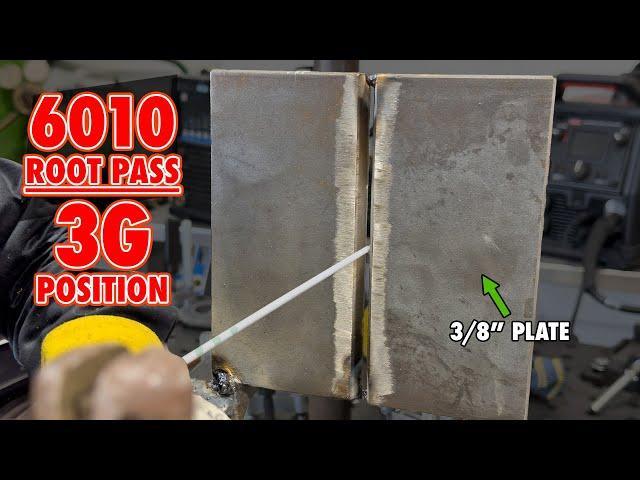 Stick Welding a 3G Root Pass on a 3/8" Plate | Welding School for Beginners