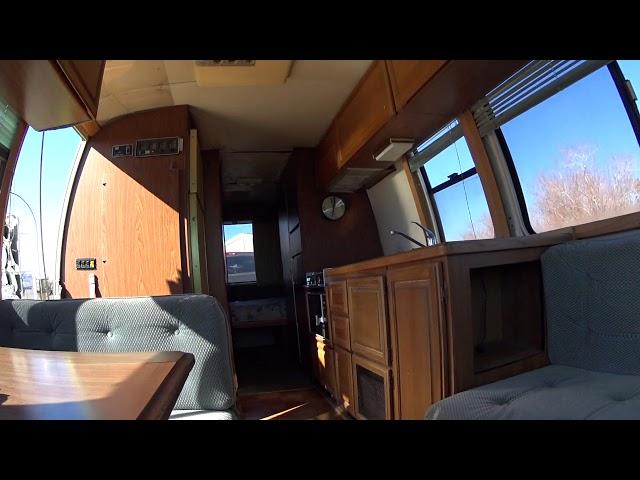 Original Folding Dining Table inside 1978 GMC Palm Beach Motorhome