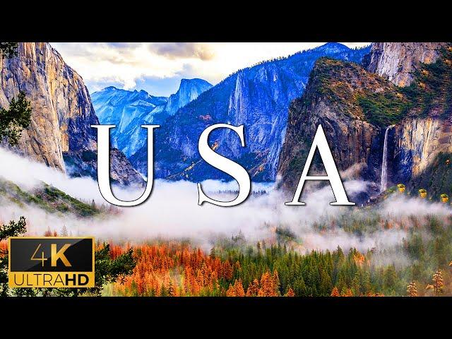 FLYING OVER THE USA (4K UHD) - Calming Music With Stunning Natural Landscape Videos (Video Ultra HD)