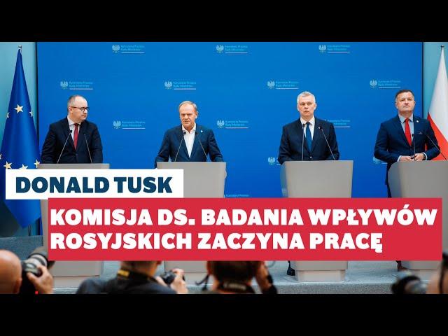 Donald Tusk - Konferencja z udziałem Adama Bodnara, Tomasza Siemoniaka i gen. Jarosława Stróżyka