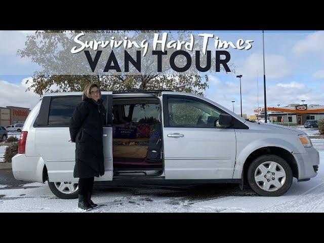 Solo Female Surviving Hard Times By Finding Safety Living In a Minivan “Van Tour”