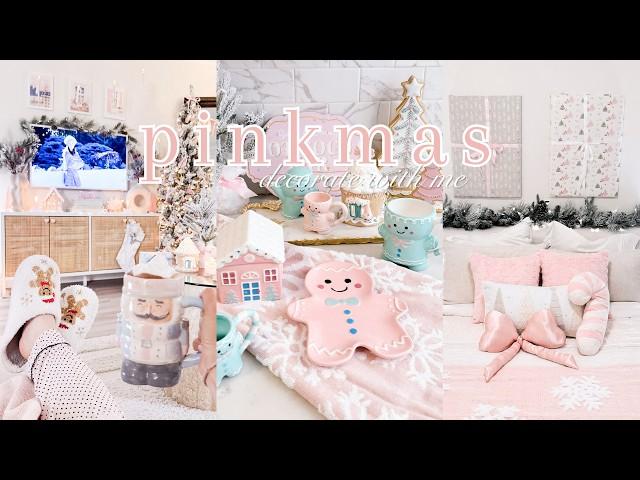 CHRISTMAS DECORATE WITH ME 2024 🩰 girly & aesthetic pinkmas inspired decor + home tour 