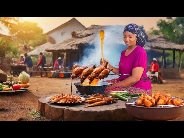 These African Village Family Cooks The Most Delicious Organic Rural #food For Lunch |Chicken  Tikka