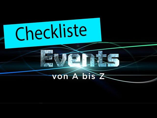 Eventmanagement #1 Die Checkliste