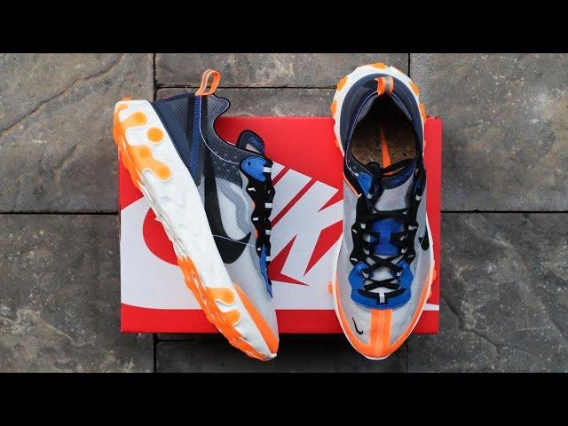 NIKE REACT ELEMENT 87 "THUNDER BLUE/TOTAL ORANGE" | unboxing - overview & on-feet!!