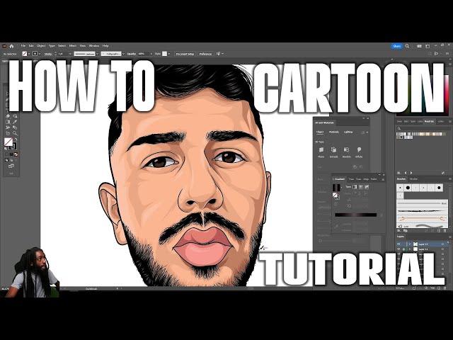 How To Cartoon !- Step By Step  Tutorial ( ADOBE ILLUSTRATOR )