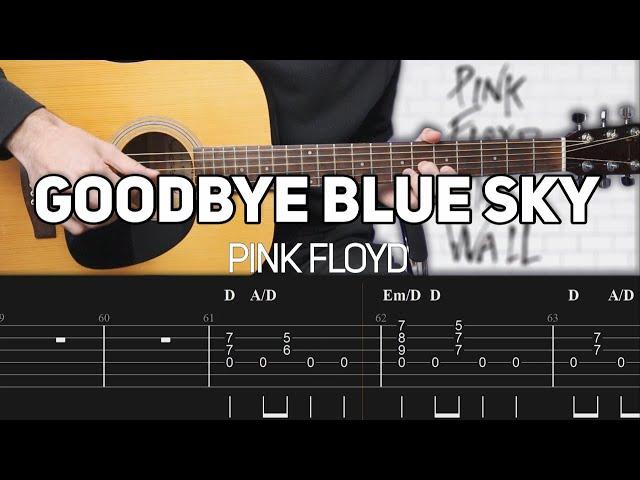 Pink Floyd - Goodbye Blue Sky (Guitar lesson with TAB)