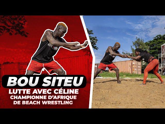 Entrainements intenses de Bou Siteu à l'INJS avec Céline la championne d'Afrique de beach wrestling