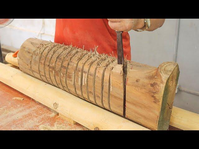 Easy And Fun Woodworking Project // Build A Rustic And Unique Outdoor Table From Solid Wood Trees