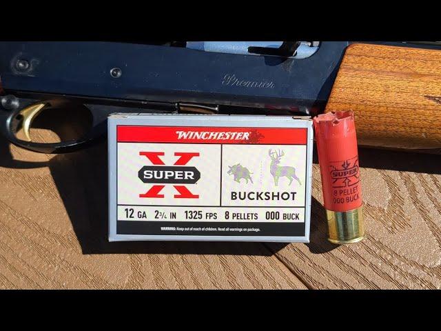 Winchester Super X 2-3/4" 8 Pellet 000 Buck Test W/ Remington 11-87 & Stock Full Choke