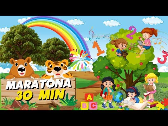 Animais, Natureza, o Sol e lua, Alfabeto, Cores, Água - Maratona de 30 minutos de vídeos educativos