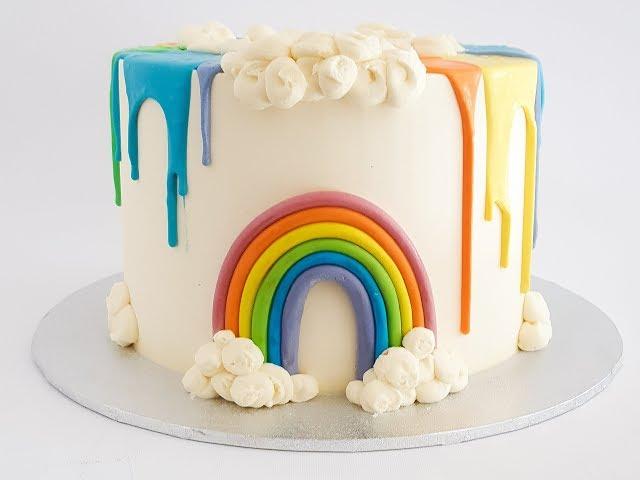 FUN RAINBOW Drip CAKE Tutorial- Rosie's Dessert Spot