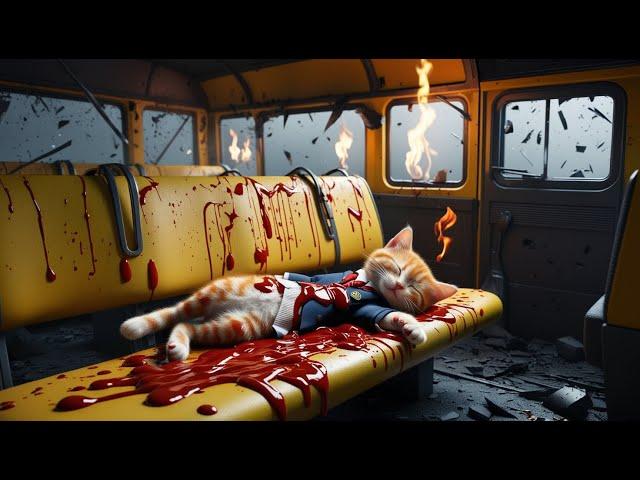 Kitten in bus accident #cat #cute #ai #catlover #catvideos #cutecat #aiimages #aicat