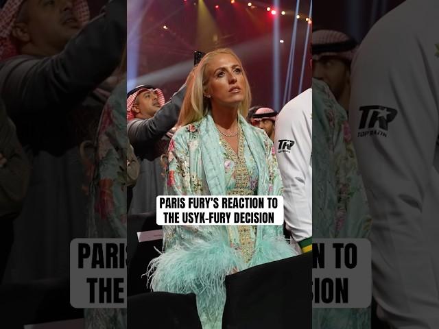 Tyson Fury’s wife, Paris, reacts to his second loss vs. Oleksandr Usyk (via @TNTSportsBoxing)