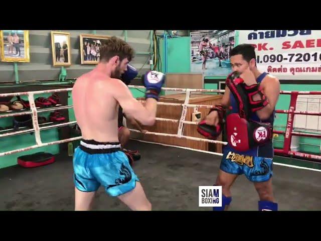 Liam Nolan Pad Work & Sparring at PK Saenchai Muay Thai Gym | Thailand