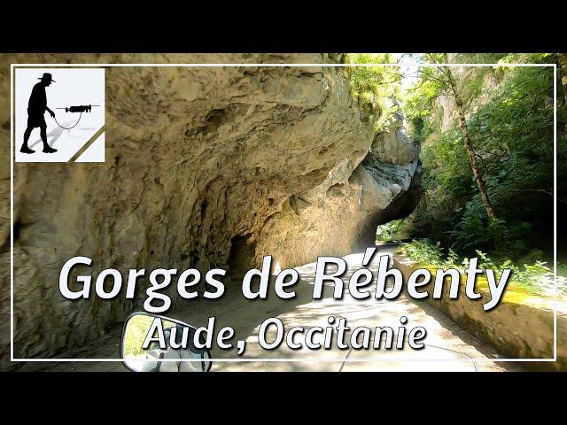 Gorges de Rébenty, Balcony Road D107, Aude, Occitania, France - by motorcycle and drone