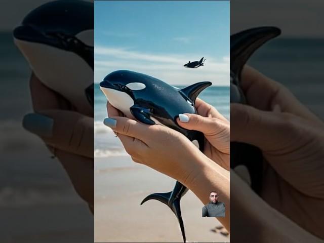 Is Little Orca Cuter or Big Killer Whale? #LittleOrca #BigKillerWhale #orca #shorts