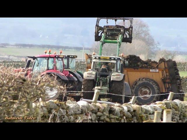 Loading and Spreading the Muck with John Deere and Valtra.