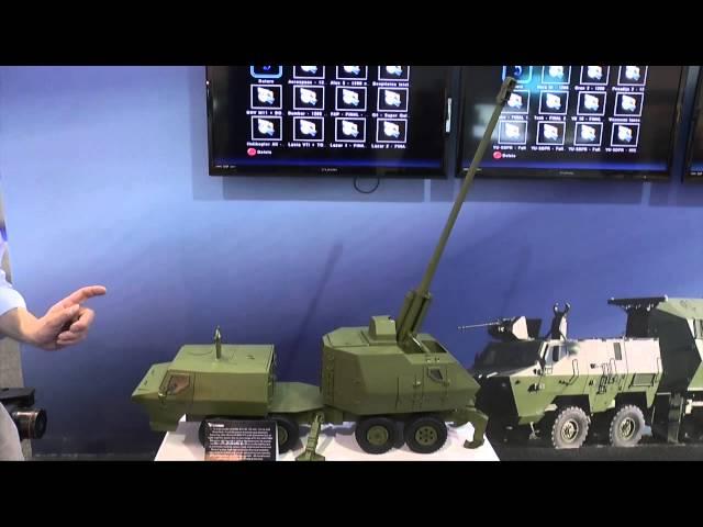 SOFEX 2014 Yugoimport Nora B-52 155mm 8x8 wheeled self-propelled gun