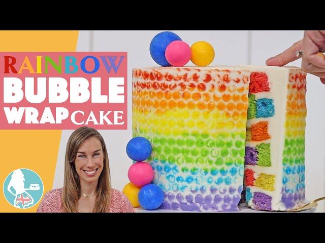 Rainbow Bubble Wrap Cake