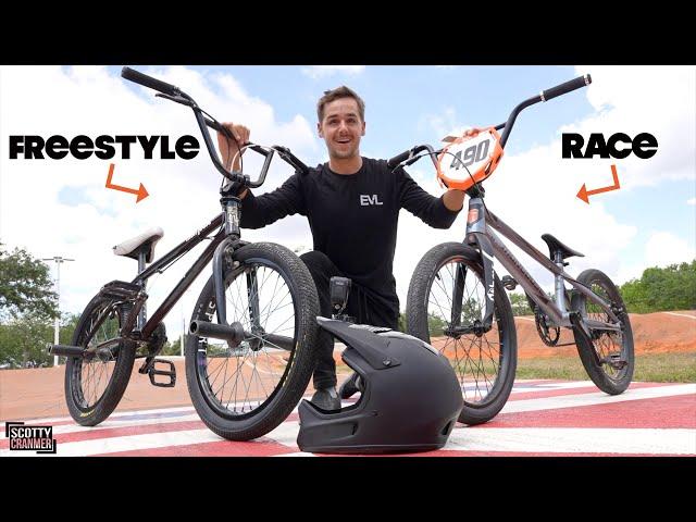 Matty Cranmer Compares The SPEED Differences Between A BMX Freestyle Bike And A Race Bike