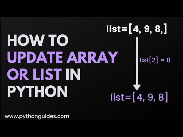 How to Update Array in Python | Update Python List | Python List Beginner Tutorial