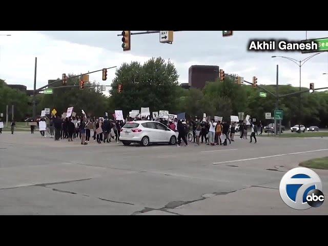 Video shows man intentionally hitting protesters in Troy