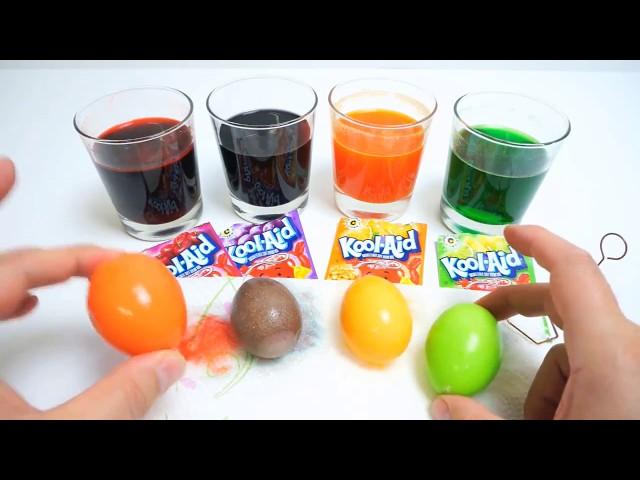 Coloring Easter Eggs With Kool Aid - Bubble Gum Rolls - 5 Flavors Mix - M&M's Collection Candy