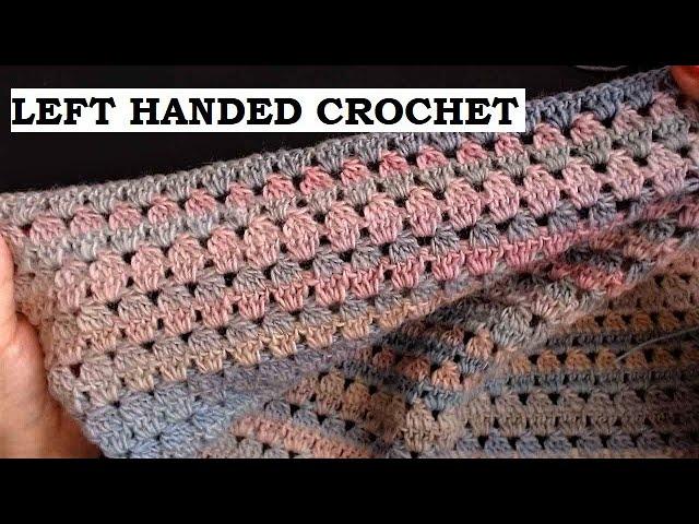 LEFT HANDED Crochet. Easy crochet blanket the UPSIDE-DOWN granny blanket. EASY for beginners.