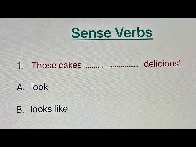 English Grammar Test | Sense Verbs