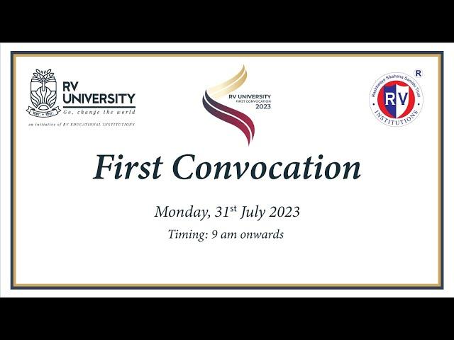 RV University's First Convocation for Class of 2023 | 31-07-2023 | Live