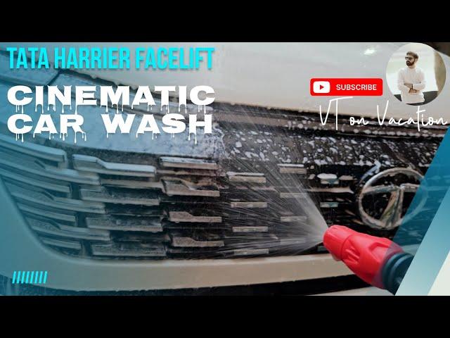 Tata Harrier Facelift Getting Cinematic Car Wash At Home