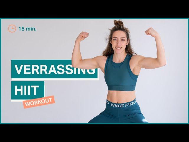 Surprise hiit workout voor thuis | 15 minuten thuis sporten | The Joy workout