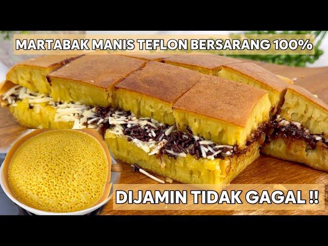 100% FULL BERSARANG JIKA COBA RESEP INI !! RESEP MARTABAK MANIS TEFLON ANTI GAGAL