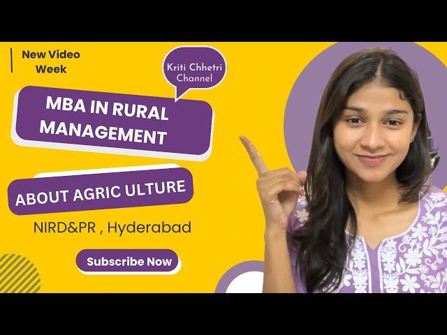 What is MBA Rural Management? NIRDPR | What To Do After B.Sc Agriculture ‍ @NIRDPRIndia