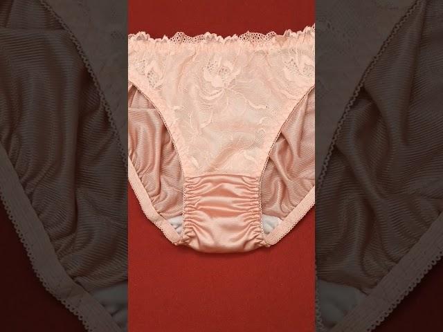 Old Rose Nylon Panty Panties Bikini Sexy & Cute Girls With Lace On Front Size M #NYLON No.22