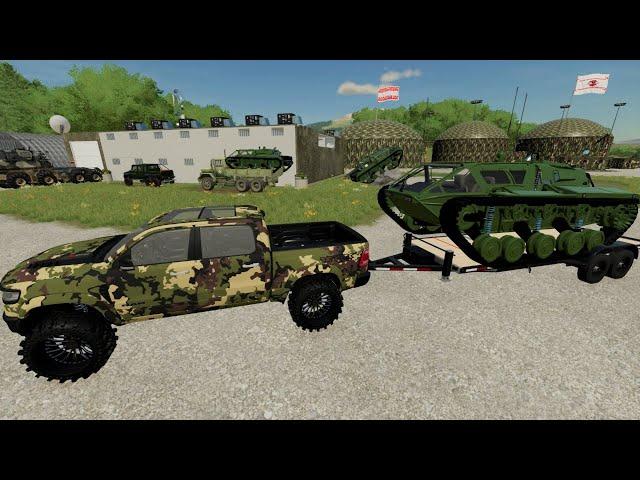 Delivering tanks to secret army base | Farming Simulator 22