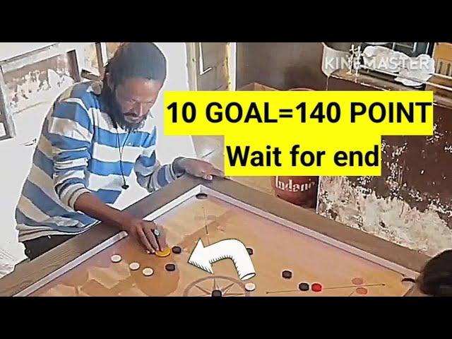 How to Play carrom board game|Carrom king  |10 GOAL= 140 POINT  |Wait for end @CarromKing1