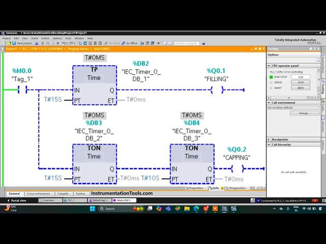 Siemens PLC Programming for Conveyor-Based Bottle Filling and Capping