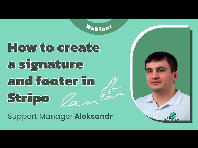 How to create a signature and footer in Stripo
