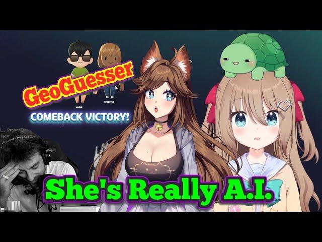 [So this is Neuro Sama?] (And DougDoug) "Kyoto Japan!" AI Geo Guesser Battle reaction