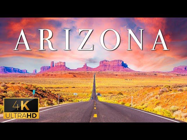 FLYING OVER ARIZONA (4K UHD) - Calming Music With Wonderful Natural Landscape Film For Relaxation